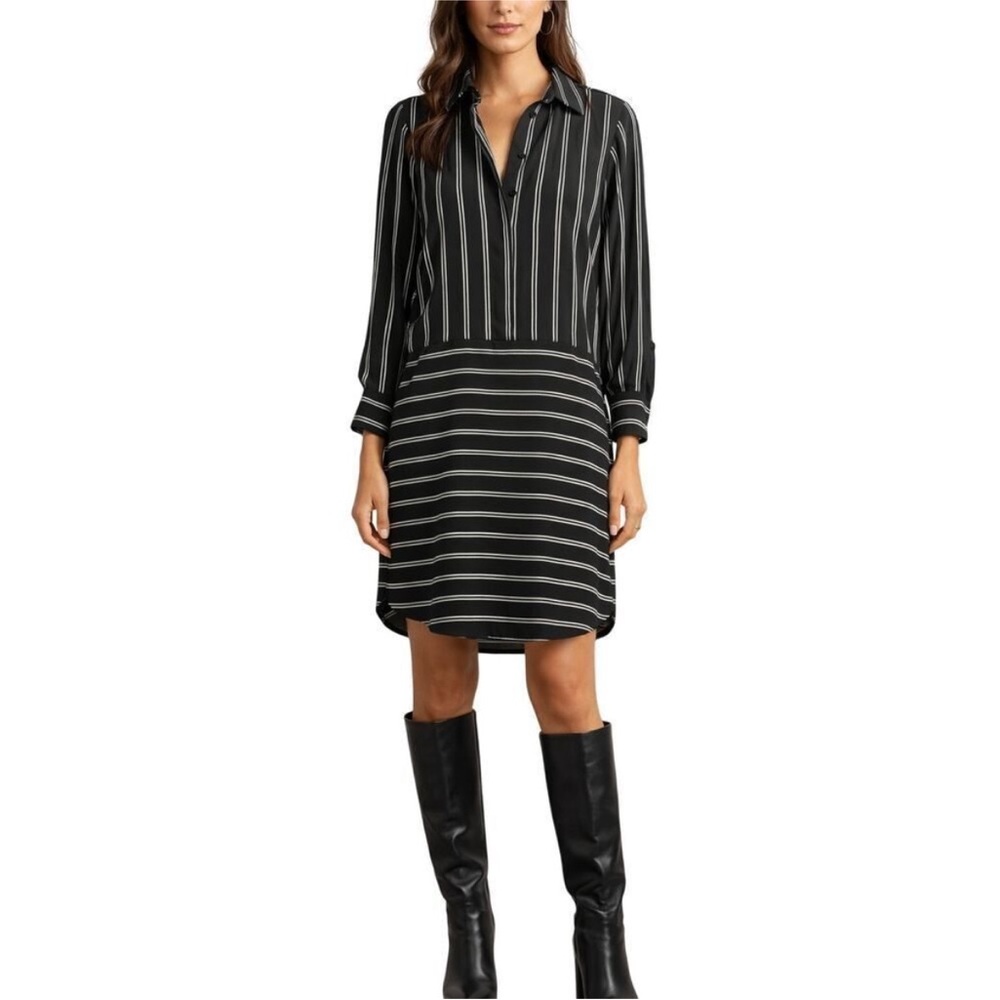 DANIEL CREMIEUX Women's Striped Deanna Collared Shirt Dress ⚡️NWT